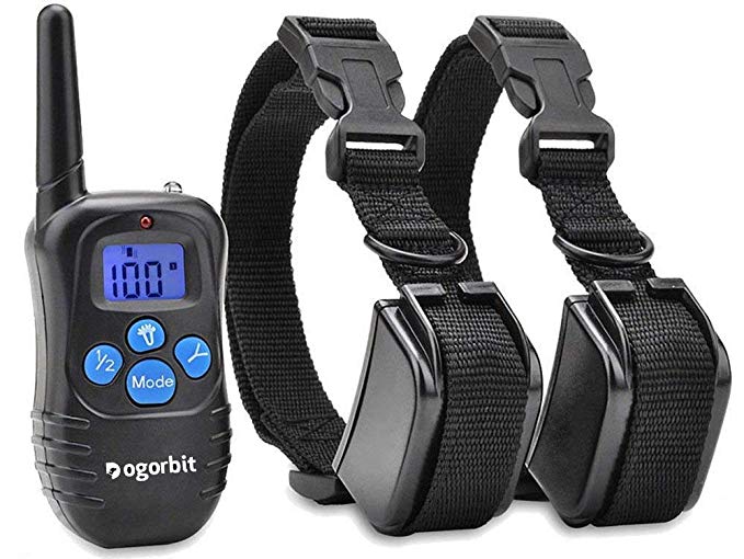 Dogorbit 2 Dog Training Collar with Remote. Rechargeable and Rainproof 330 yd Dog Training Collar with Light, Beep, Vibration and Shock at an Affordable Price.